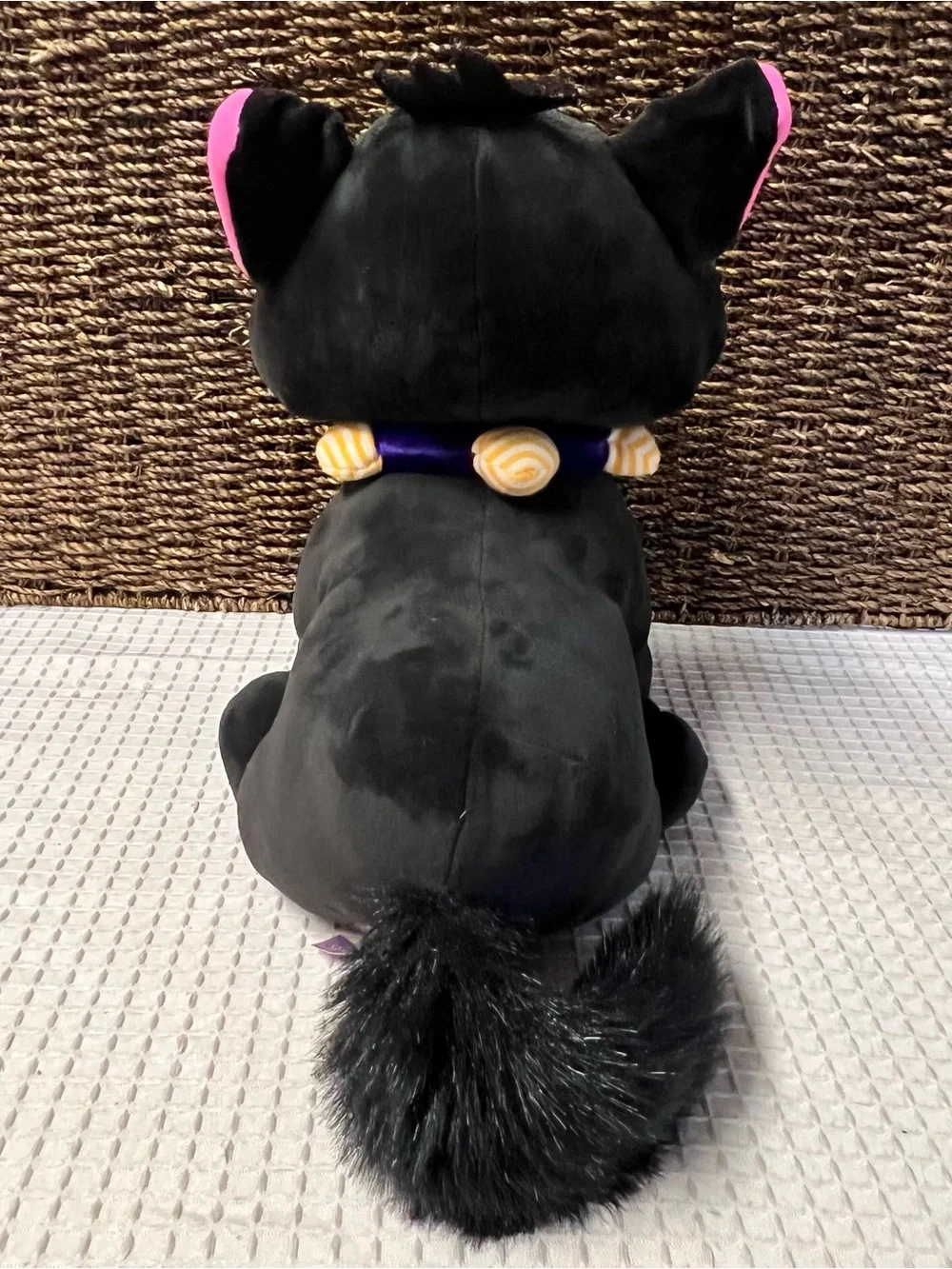 Vintage Commonwealth Happy Haunters Black Cat Halloween Plush Vampire Teeth